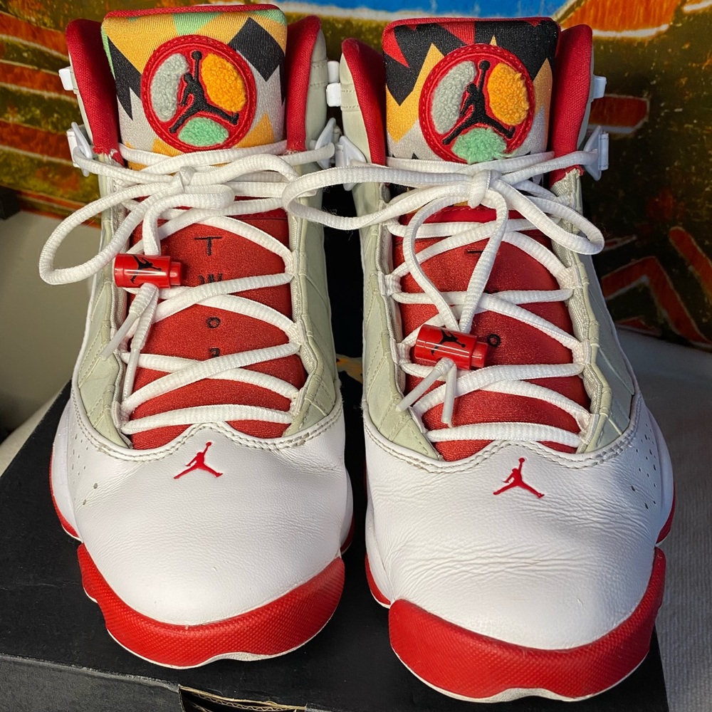 🔥🔥🔥Jordan’s 6 Rings mens size 10.5 black/university red-white.
